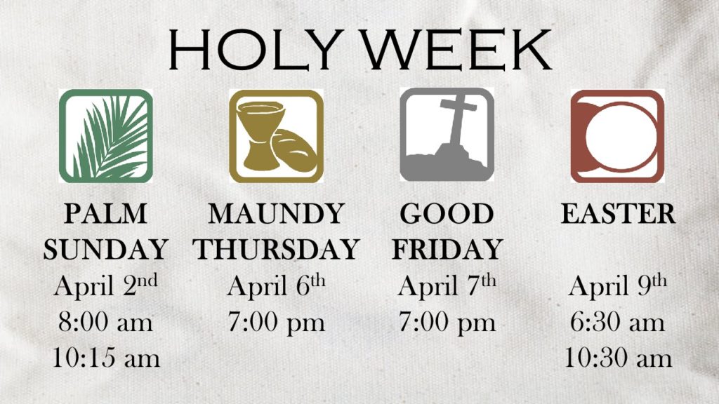 Holy Week Schedule Salem Lutheran Church